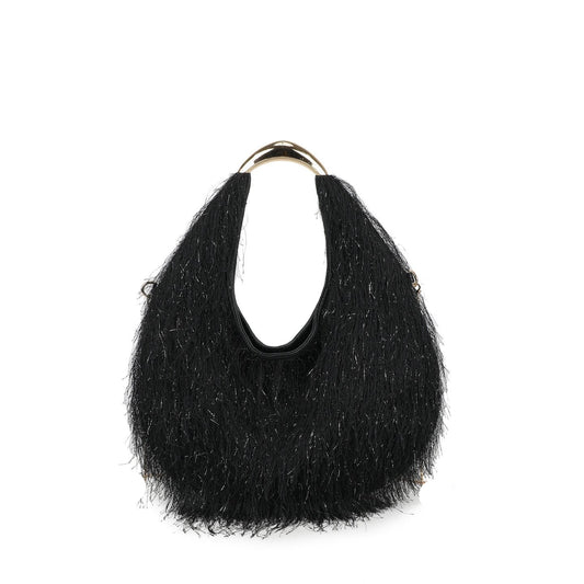 Light pink feather party handbag
