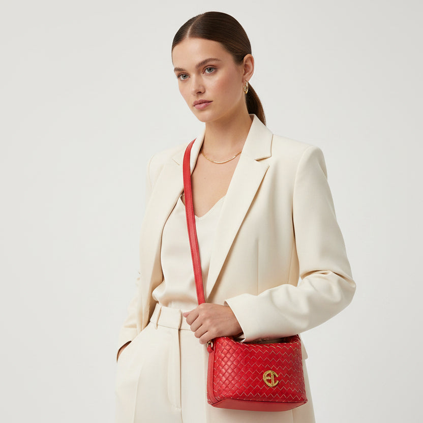 Bolso de mano con asa gruesa y efecto trenzado - Moments by You