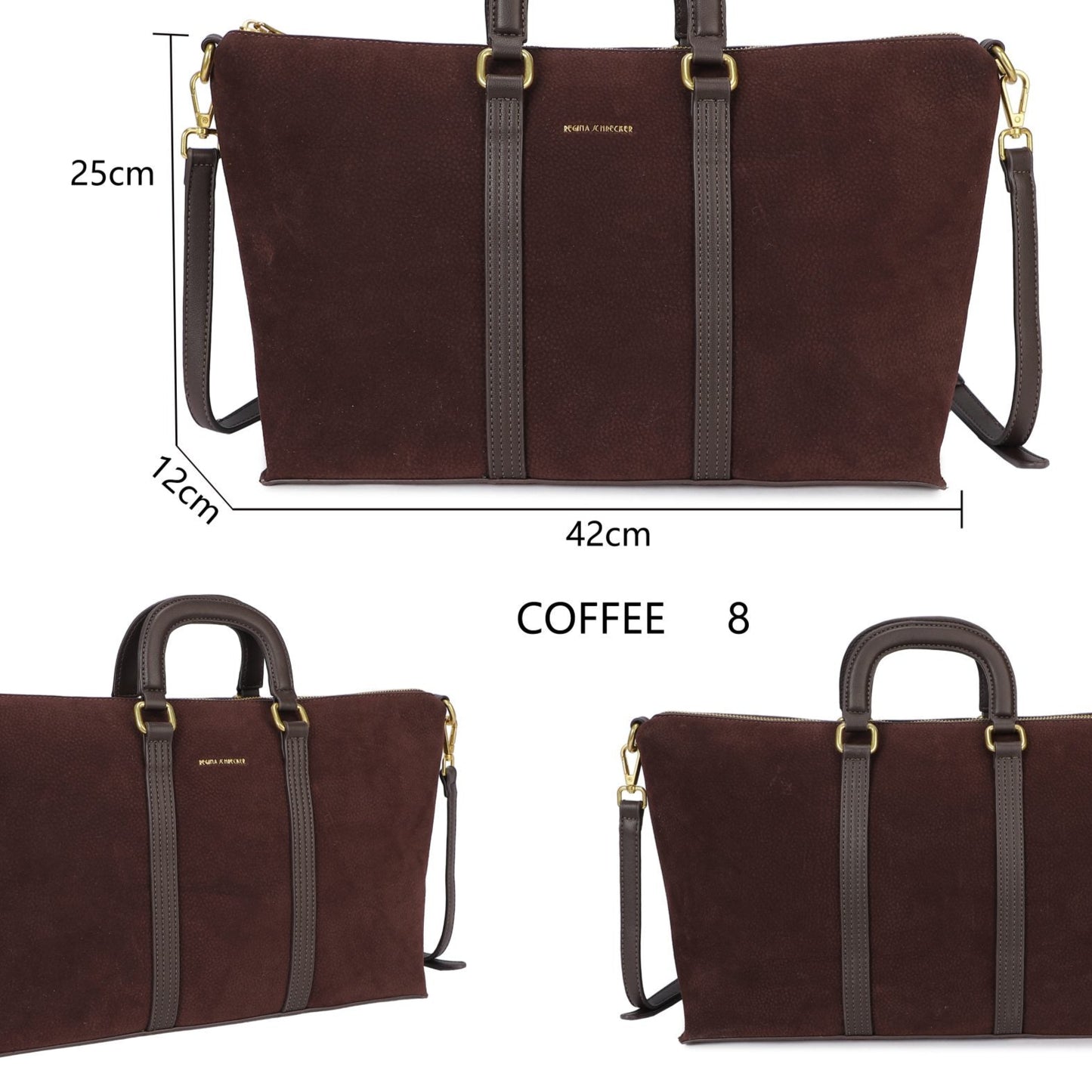 Bolso grande tipo maletín acabado efecto ante en color azul marino - mbyou