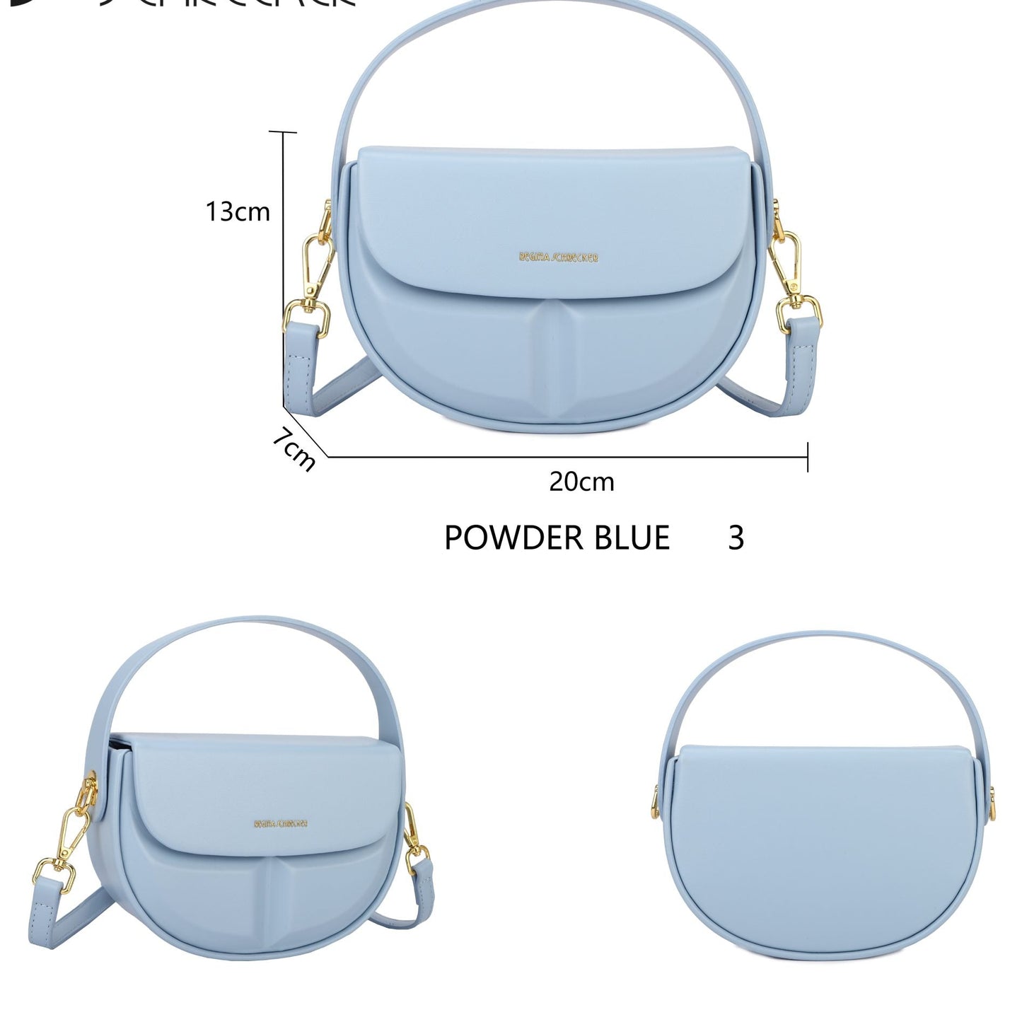 Bolso de mano y bandolera rígido con forma media luna y detalles geométricos color chocolate - mbyou