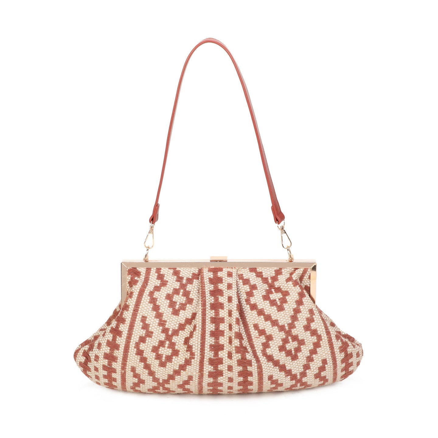 Bolso grande tipo rafia con diseño abstracto geométrico - Moments by You