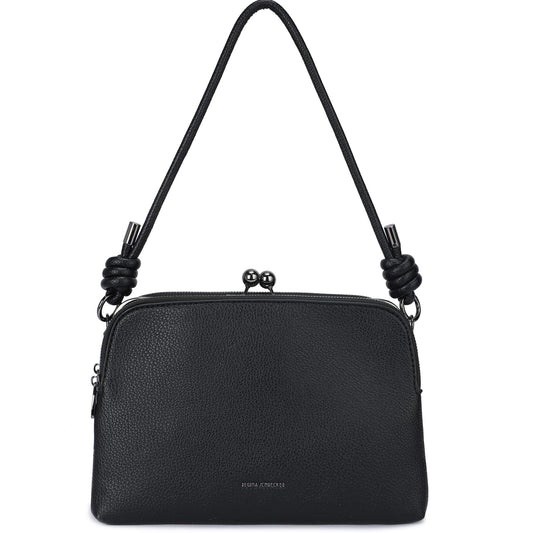 Sac bandoulière avec surpiqûres noires