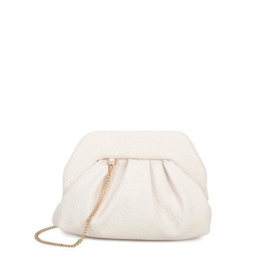 Black satin party clutch handbag with cross straps