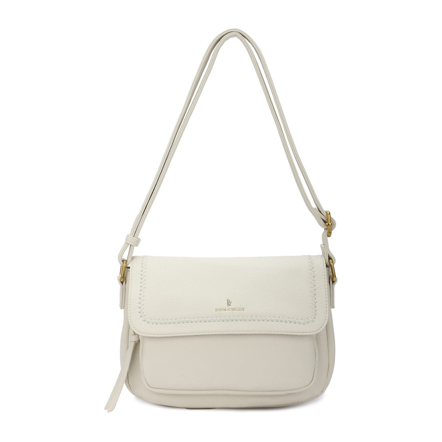 Bolso efecto piel bandolera con solapa color beige - mbyou