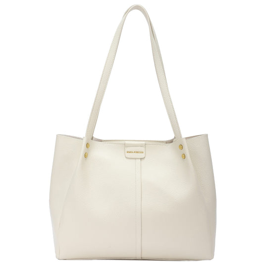 Bolso efecto piel tipo shopper básico color beige - mbyou