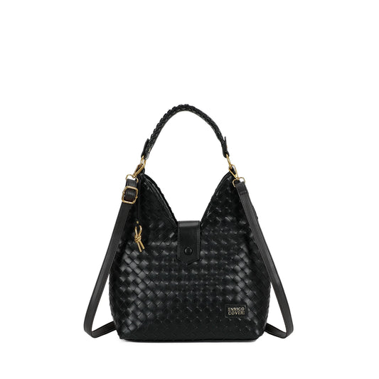 Sac bandoulière avec surpiqûres noires