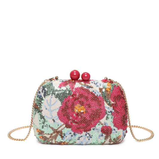 Light pink feather party handbag