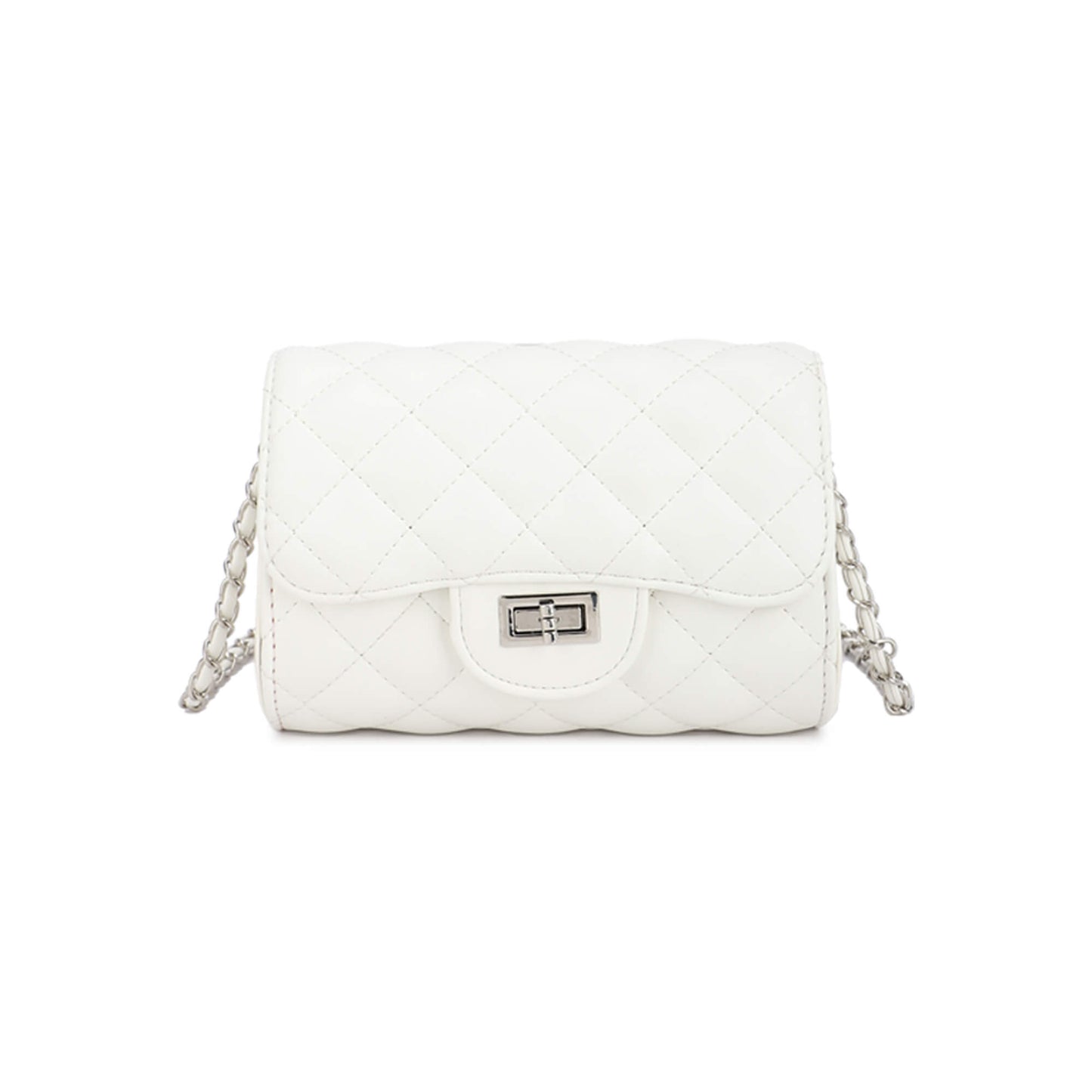 Bolso efecto piel guateado pequeño color blanco- mbyou