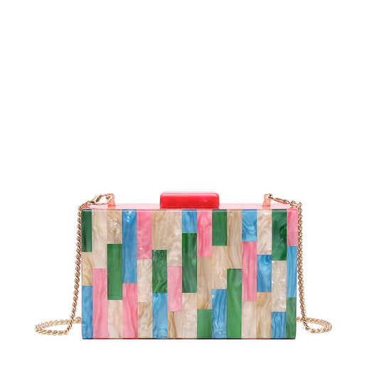 Light pink feather party handbag