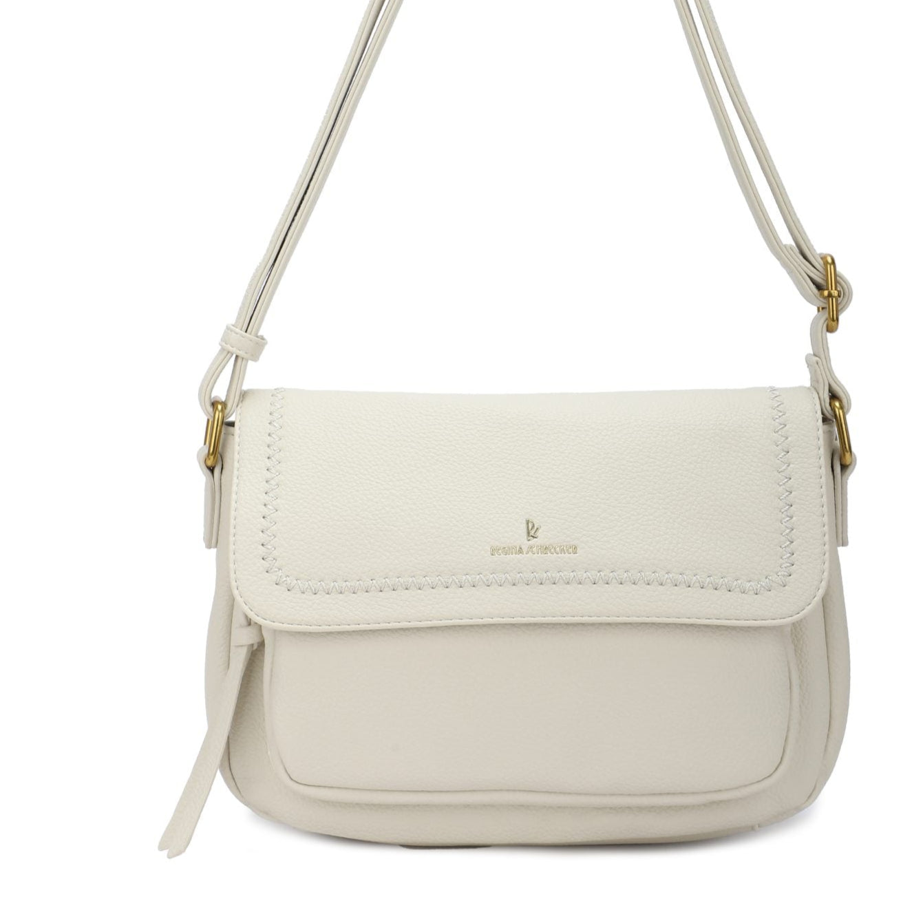 Bolso efecto piel bandolera con solapa color beige - mbyou