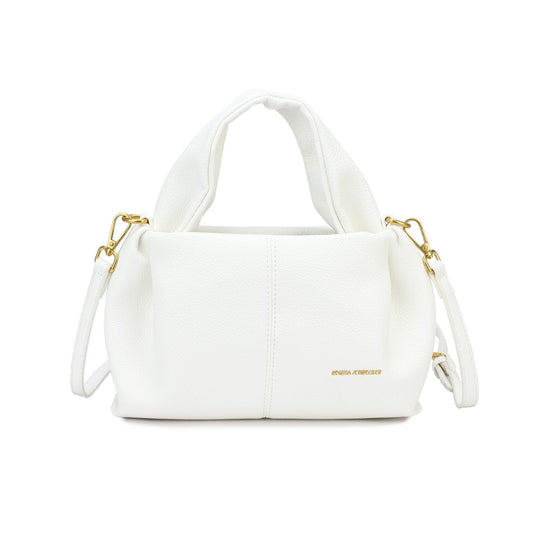 Bolso efecto piel de asa y bandolera pequeño color blanco - mbyou