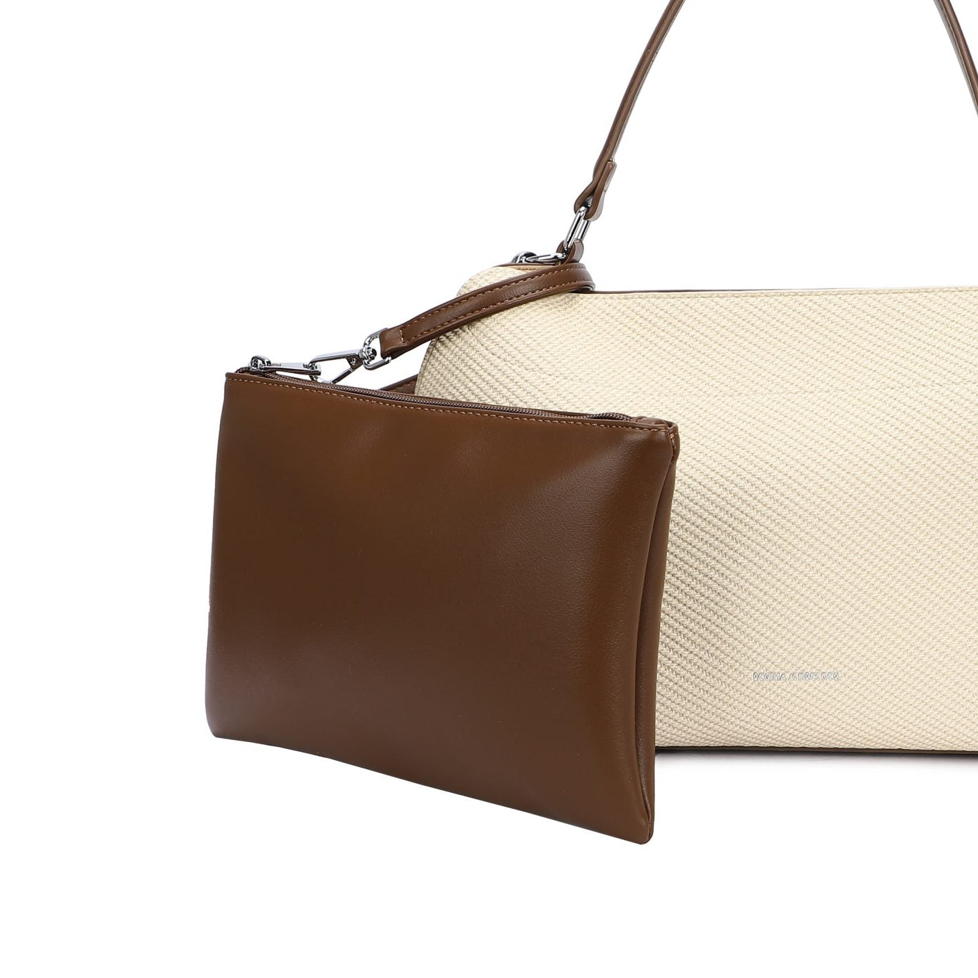 Bolso de hombro y bandolera con estampado jaspeado en tono beige  - mbyou