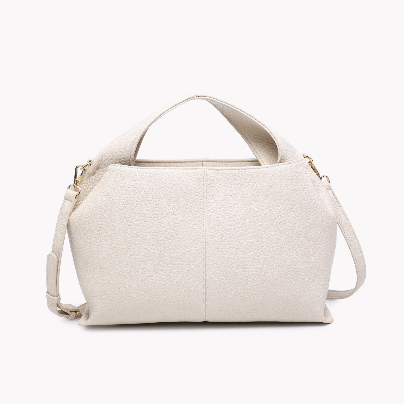 Bolso de mano y con asa efecto piel color beige tamaño grande