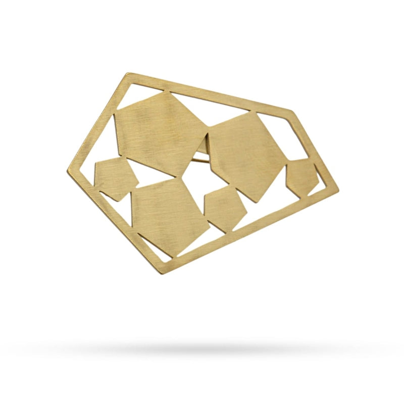Broche con pentágonos irregulares acabado mate