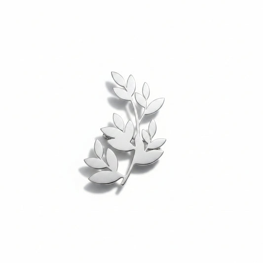 Broche de acero sencillo y liso en forma de rama acabado brillante - Moments by You