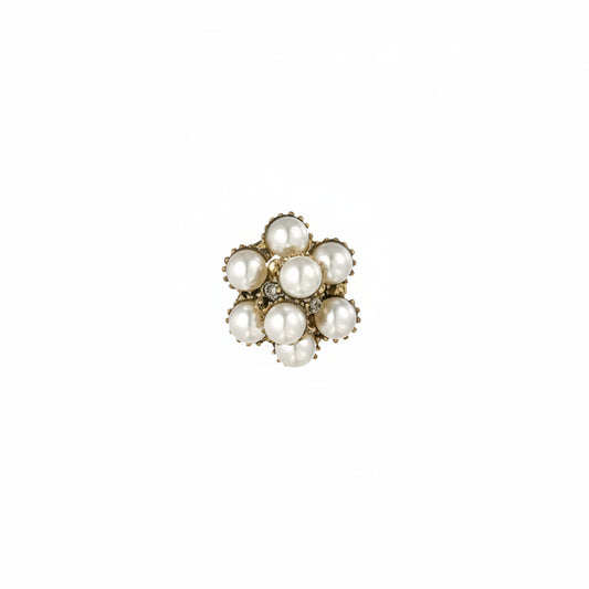 Broche con forma irregular de perlas blancas y acabado oro - Moments by You