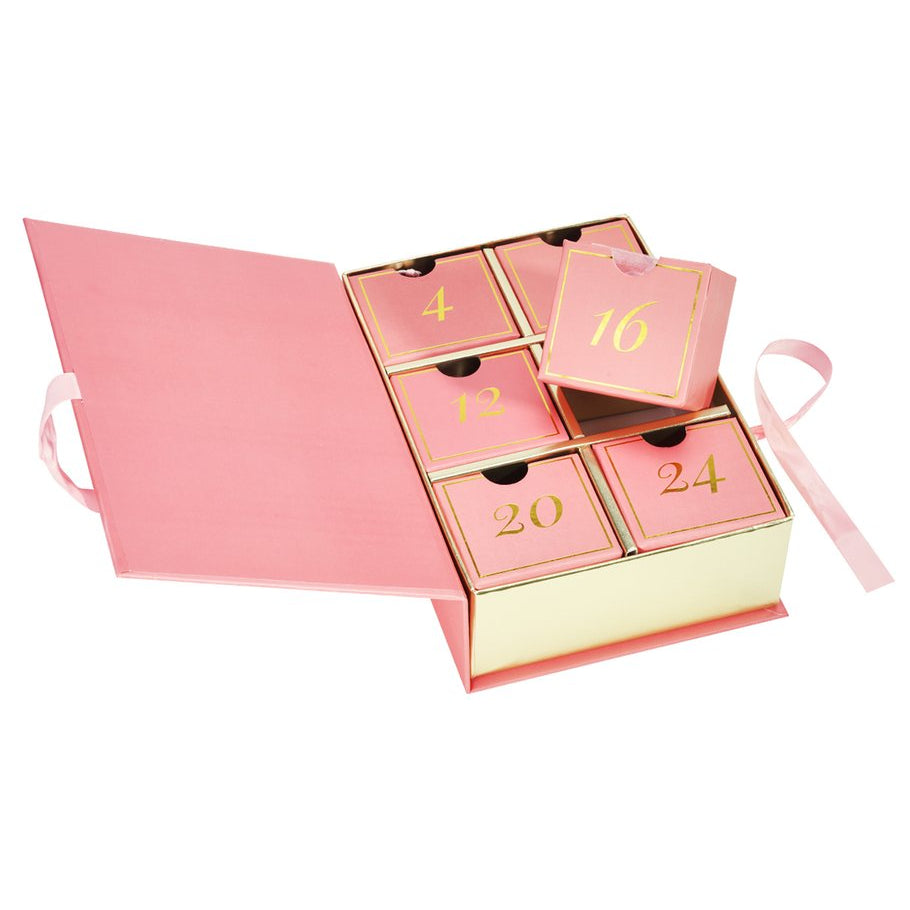 Calendario de adviento Navidad con joyas de acero inoxidable en colores rojos y con acabado oro - mbyou