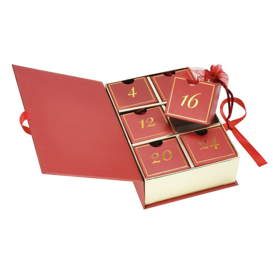 Calendario de adviento Navidad con joyas de acero inoxidable y perlas con acabado oro - mbyou