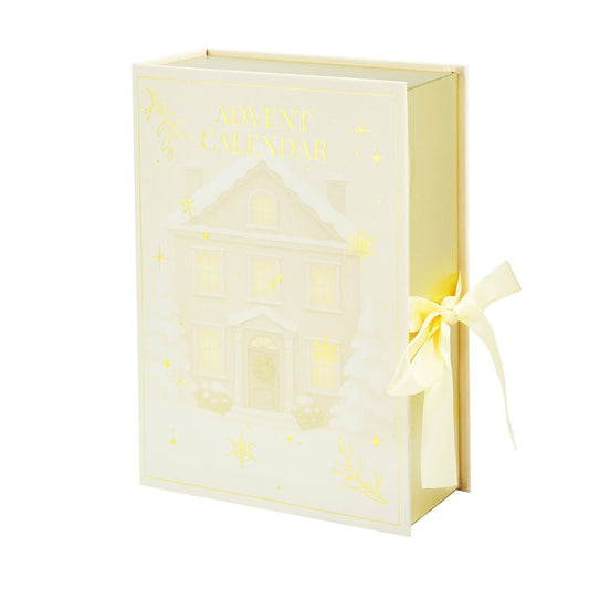 Calendario de adviento Navidad con joyas de acero inoxidable y piedras marrones con acabado oro - mbyou