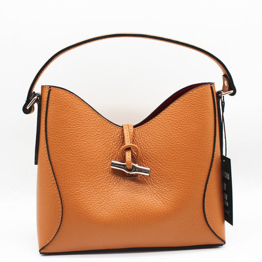 Smooth camel bag - 100% leather