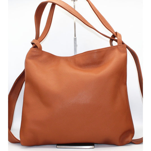 Bolso de piel 100% vacuno tipo shopper grande y mochila color camel