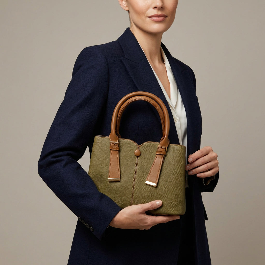 Bolso shopper con asa y diseño efecto cosido - Moments by You
