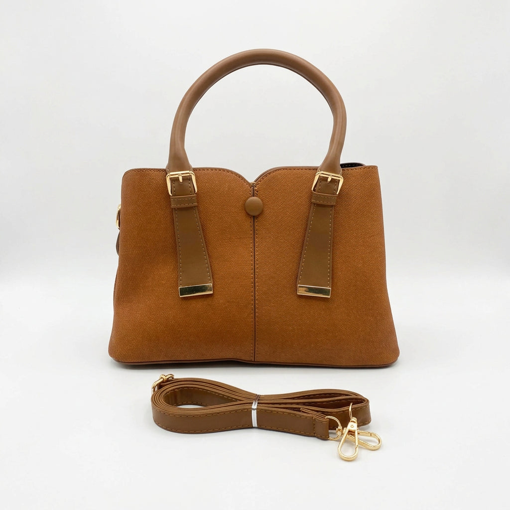 Bolso shopper con asa y diseño efecto cosido - Moments by You
