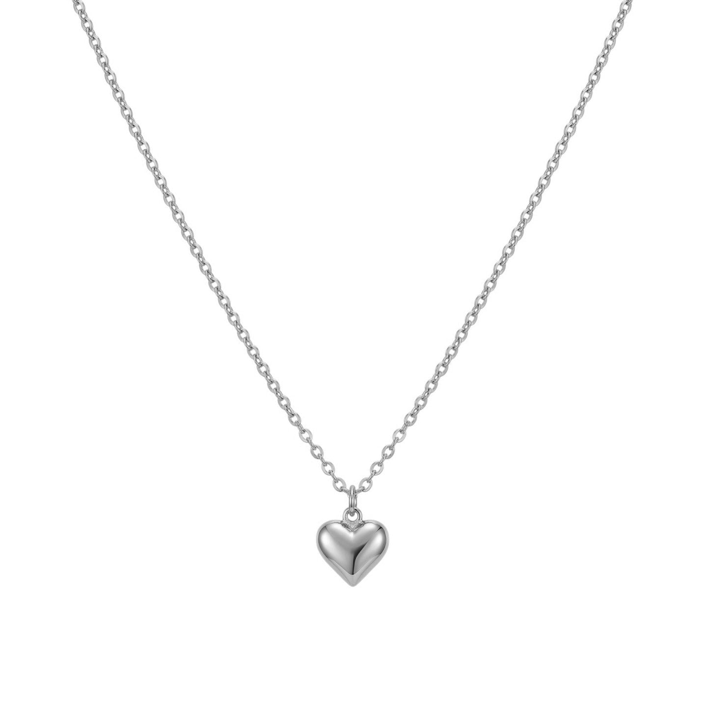 Collar de acero inoxidable con colgante en forma de corazón