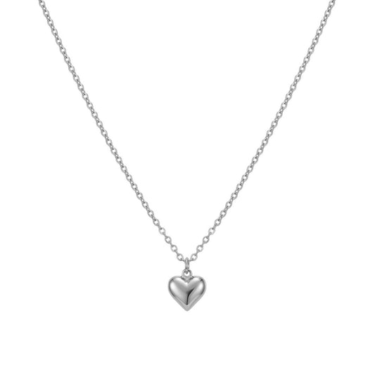 Collar de acero inoxidable con colgante en forma de corazón