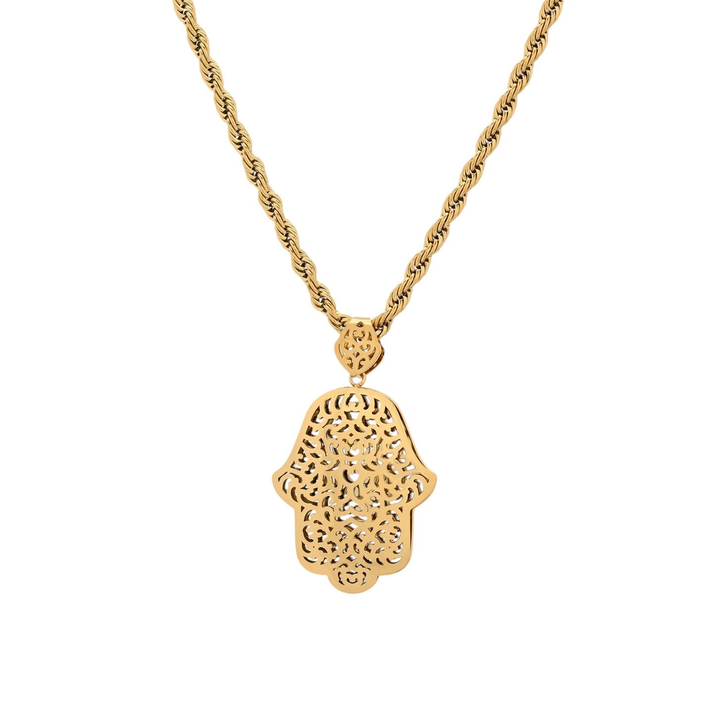 Collier acier argent zircone