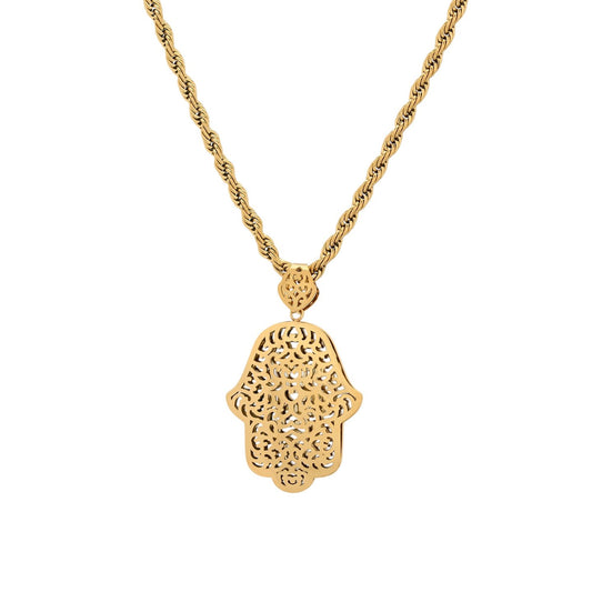 Silver zirconia steel necklace