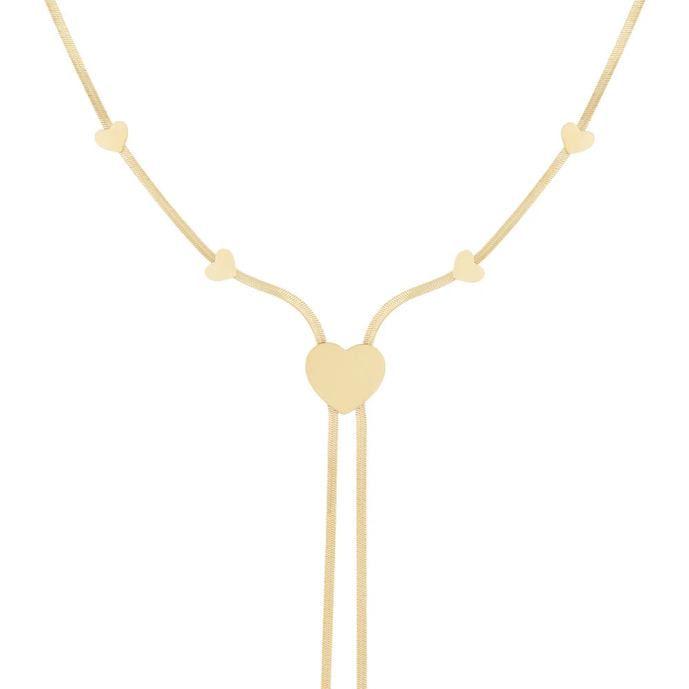 Collar de acero de malla con corazones y colgante - Moments by You