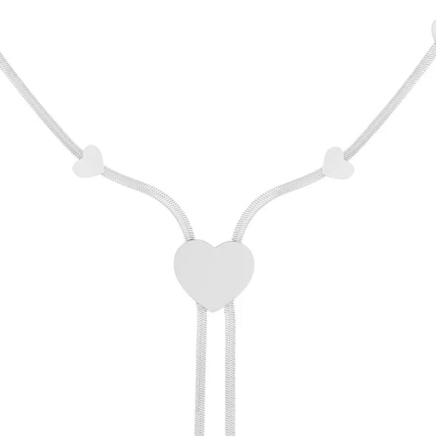Collar de acero de malla con corazones y colgante - Moments by You