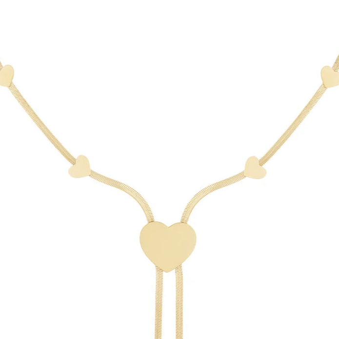 Collar de acero de malla con corazones y colgante - Moments by You