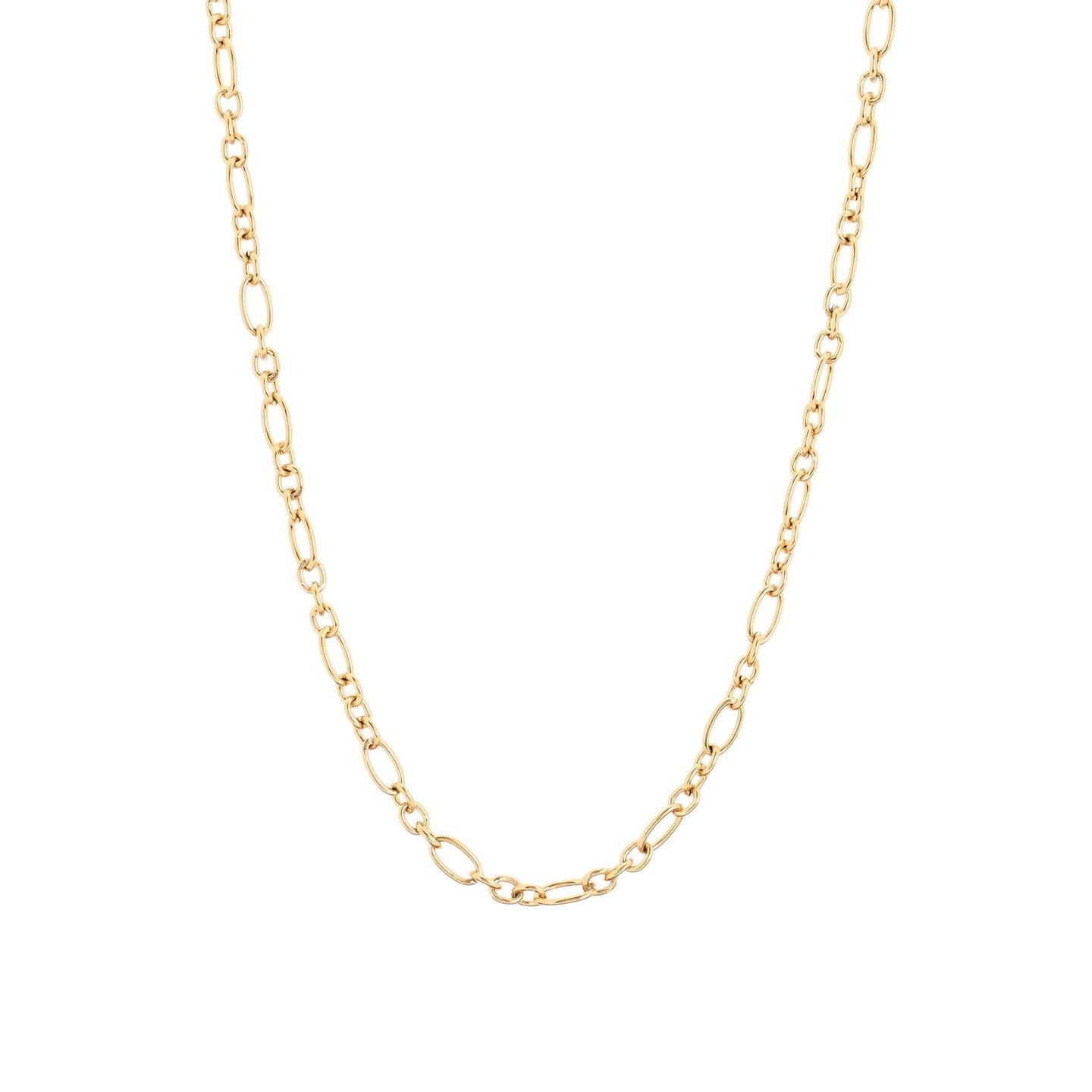 Cadena de acero inoxidable con eslabones de diferentes tamaños acabado oro- mbyou