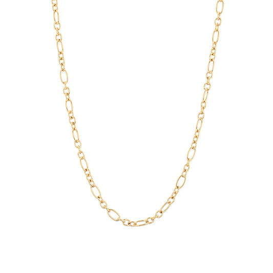 Cadena de acero inoxidable con eslabones de diferentes tamaños acabado oro- mbyou