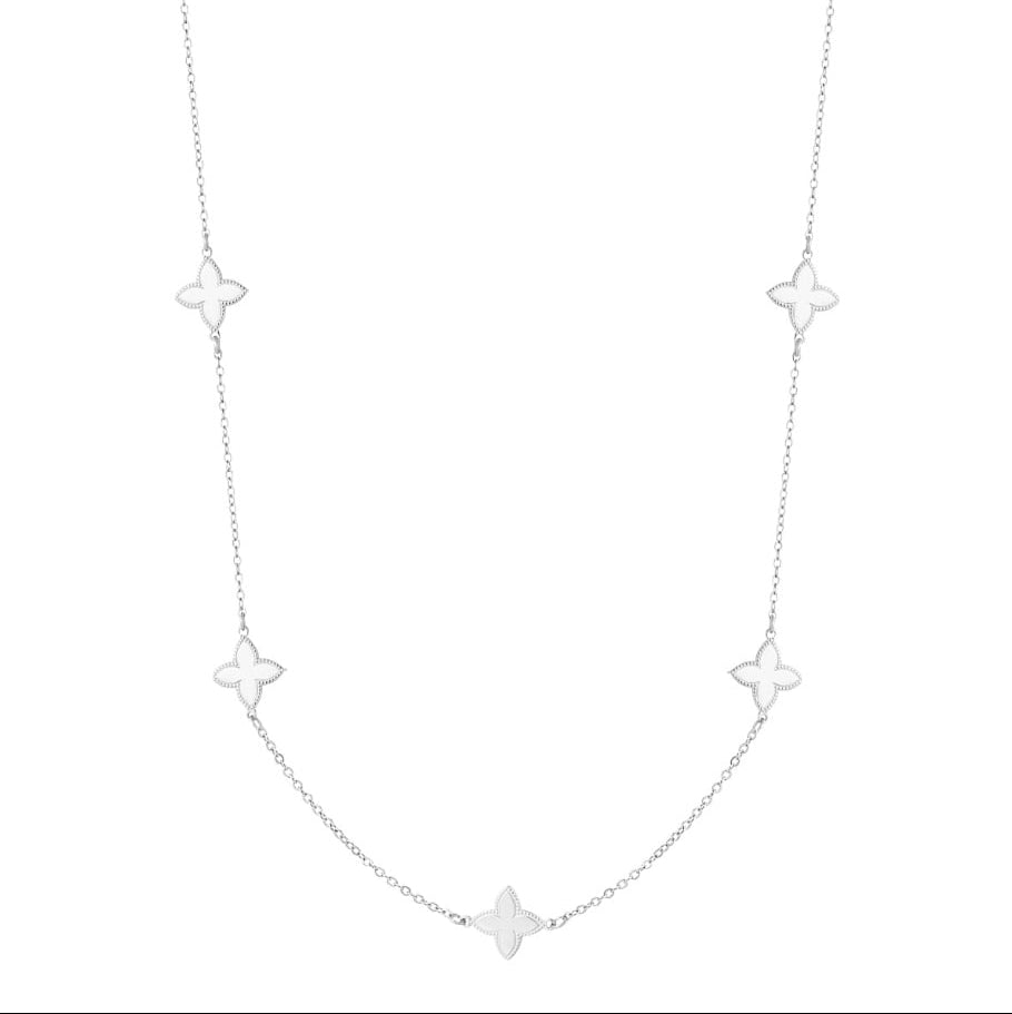 Collier acier argent zircone