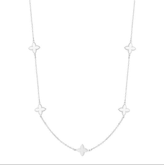 Collier acier argent zircone