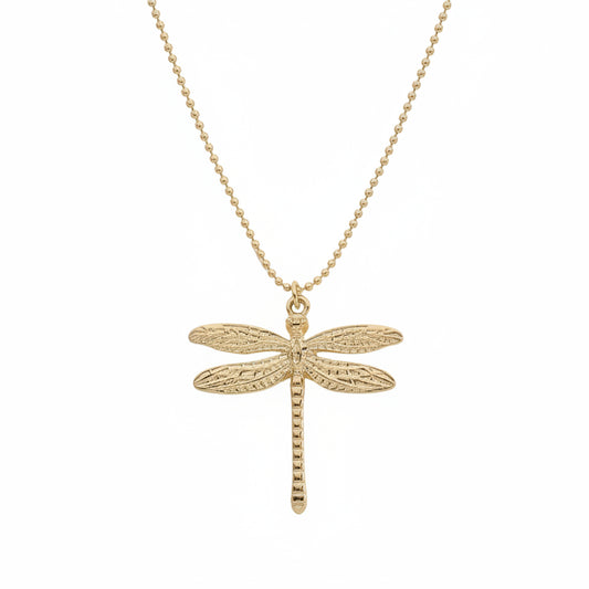 Collar de acero inoxidable con dije de libélula