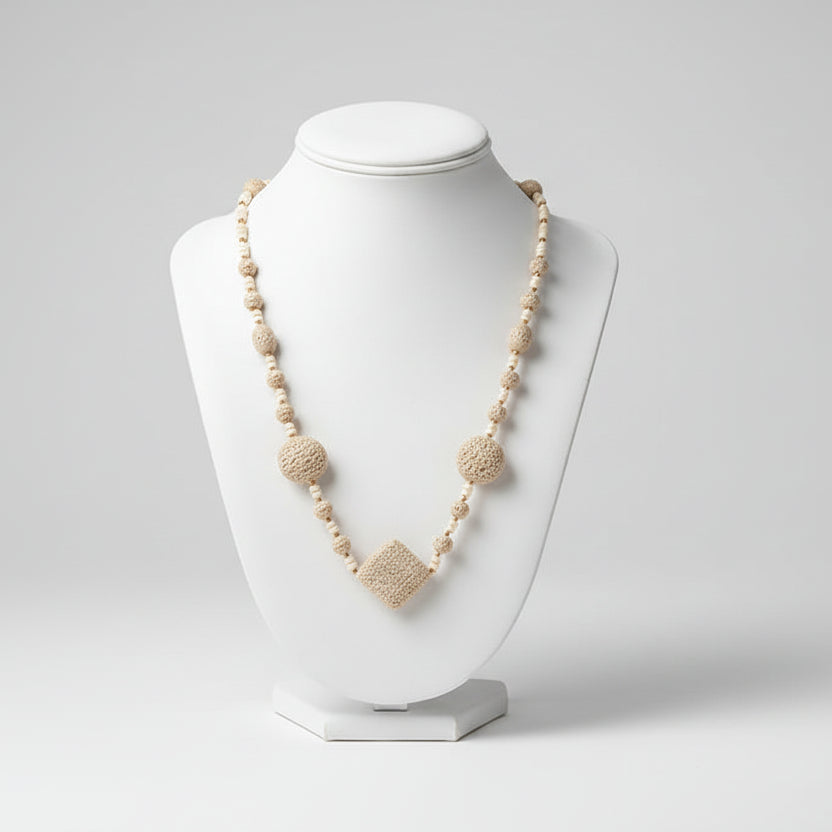 Collar largo de acero inoxidable con cuentas y piedras con huecos - Moments by You