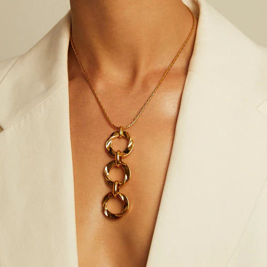 Collar tres piezas circulares entrelazadas plata S925 Vidda Jewlery