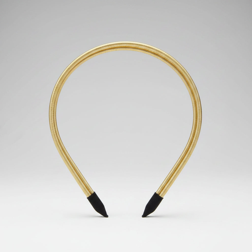 Diadema fina con doble tira en color dorado con textura y acabado brillante - Moments by You