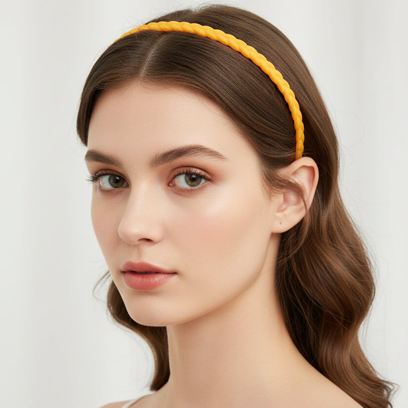 Diadema fina antideslizante con diseño trenzado y monocolor - Moments by You