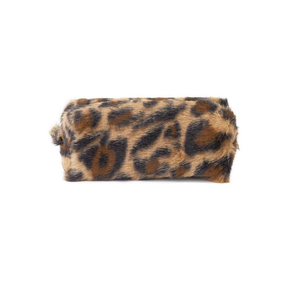 Neceser de cremallera con estampado animal print negro y marrón  - mbyou