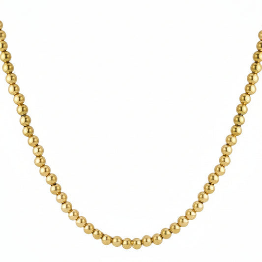 Collar de acero inoxidable de cuentas con forma esférica en acabado oro - Moments by You