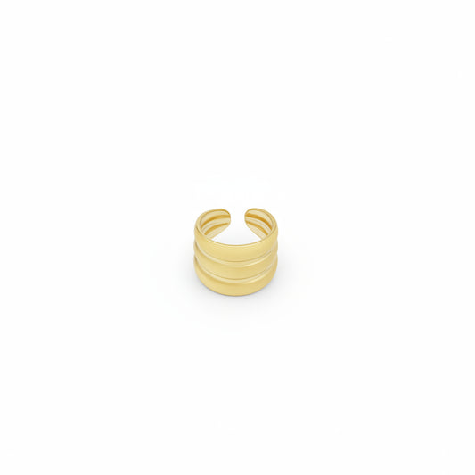 Anillo de acero inoxidable ajustable con tres alturas en acabado oro brillante - Moments by You