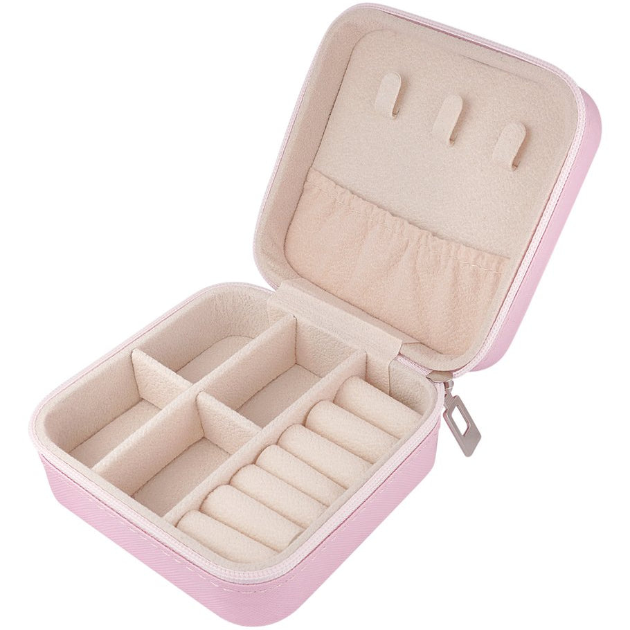 Moments by You Medium Square Pink Travel Jewelry Box 