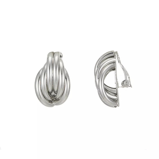 Double interlocking silver steel hoops