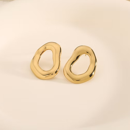 Boucles d'oreilles carrées châtaignes