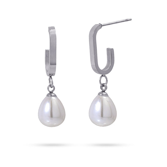 Double interlocking silver steel hoops